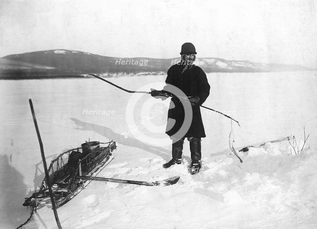 Underwater fishing with ouds on the Angara, 1911. Creator: Unknown.