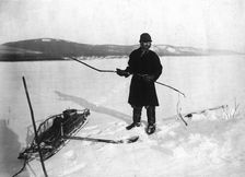 Underwater fishing with ouds on the Angara, 1911. Creator: Unknown