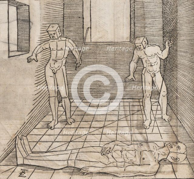 Underweissung der Proportzion und stellung der possen, 1538. Creator: Erhard Schön.