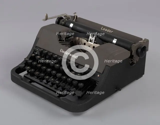 Underwood typewriter and case, ca. 1950. Creator: Underwood Typewriter Company.