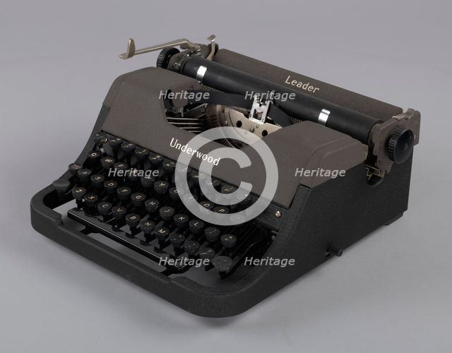 Underwood typewriter and case, ca. 1950. Creator: Underwood Typewriter Company.