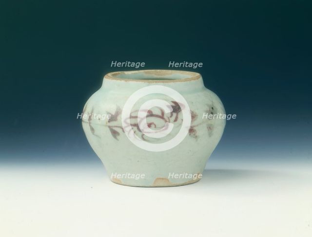 Underglaze red jarlet, Yuan dynasty, China, 1325-1350. Creator: Unknown.