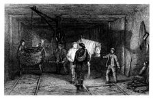 Underground scene in a coal mine, 1860. Creator: Unknown