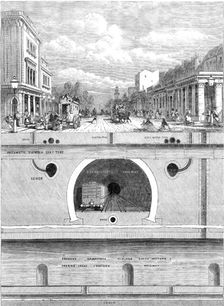 Underground works at the junction of Hampstead-Road, Euston-Road, and Tottenham-Court-Road, 1864. Creator: Unknown