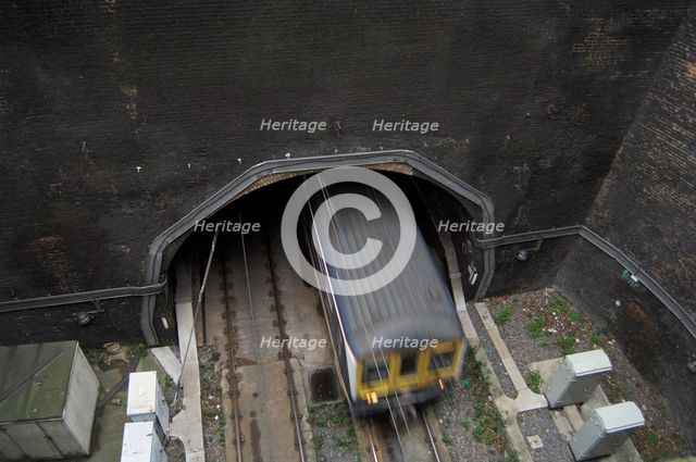 Underground train, Gwynne Place, Clerkenwell, Islington, London, 2005. Creator: Derek Kendall.