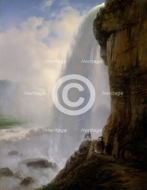 Underneath Niagara Falls, 1862. Creator: Joachim Ferdinand Richardt.