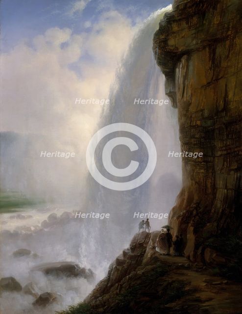 Underneath Niagara Falls, 1862. Creator: Joachim Ferdinand Richardt.