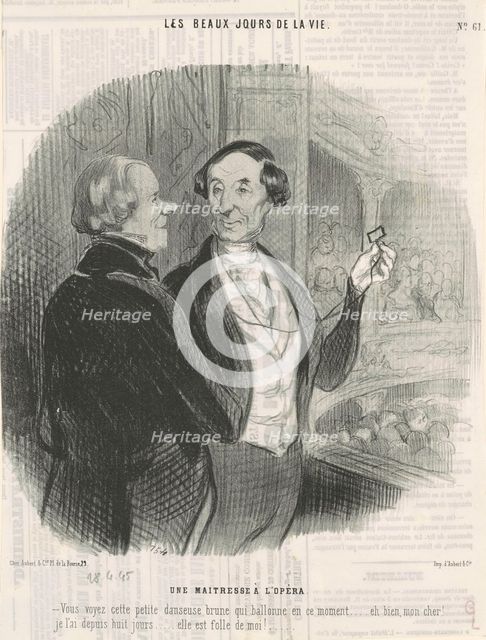Une maitresse à l'opéra, 1845. Creator: Honore Daumier.