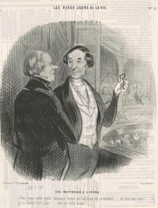 Une maitresse à l'opéra, 1845. Creator: Honore Daumier