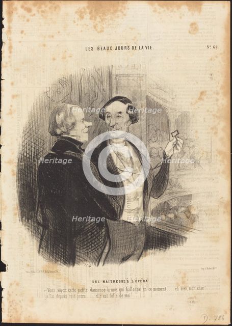 Une maitresse à l'opéra, 1845.  Creator: Honore Daumier.