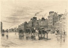 Une Matinée d'Hiver au Quai de l'Hôtel-Dieu (Winter Morning on the Quai de l'Hôtel-Dieu), 1876. Creator: Felix Hilaire Buhot