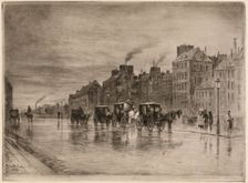 Une Matinée d'Hiver au Quai de l'Hôtel-Dieu (Winter Morning on the Quai de l'Hôtel-Dieu), 1876. Creator: Felix Hilaire Buhot