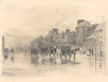 Une Matinée d'Hiver au Quai de l'Hôtel-Dieu (Winter Morning on the Quai de l'Hôtel-Dieu), 1876. Creator: Felix Hilaire Buhot
