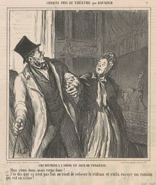 Une méprise a l'Odéon..., 1864. Creator: Honore Daumier