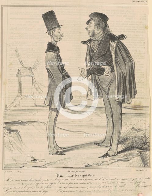 Une mine d'or qui dort, 19th century. Creator: Honore Daumier.
