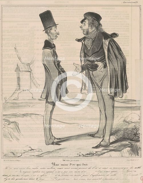 Une mine d'or qui dort, 19th century. Creator: Honore Daumier.