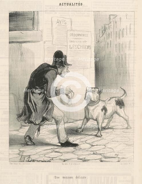 Une mission délicate, 19th century. Creator: Honore Daumier.