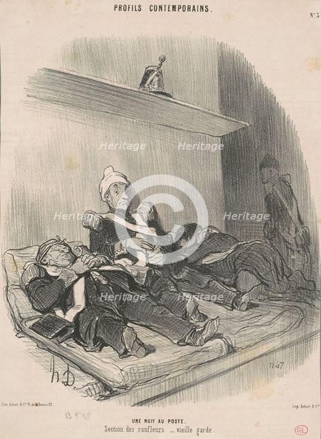 Une nuit au poste, 19th century. Creator: Honore Daumier.