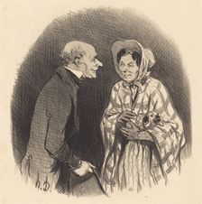 Une nouvelle connaissance, 1846. Creator: Honore Daumier