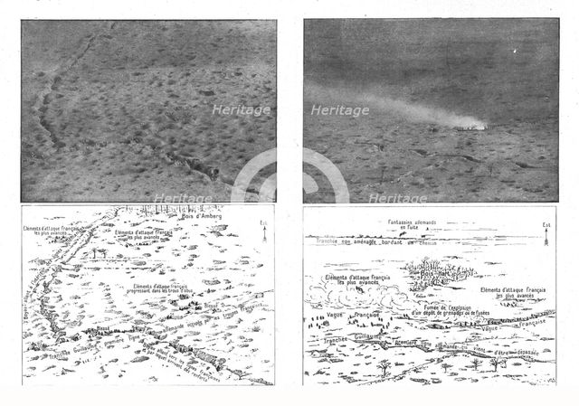 'Une attaque au Sud de la Somme vue d'un avion a cent cinquante metres d'altiude', 1916. Creator: Unknown.