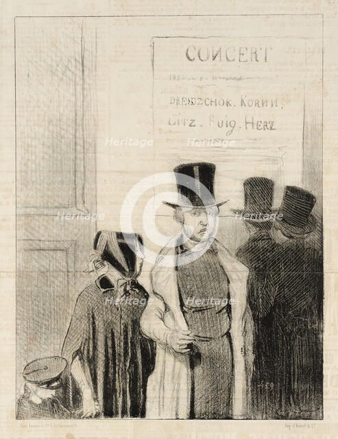 Une Annonce de concert, 1844. Creator: Honore Daumier.