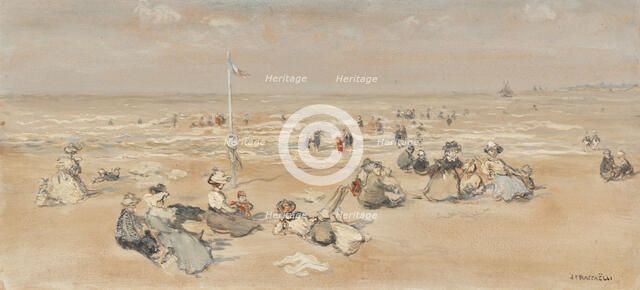 Une Après-Midi À La Plage, c1880s. Creator: Jean-François Raffaëlli.