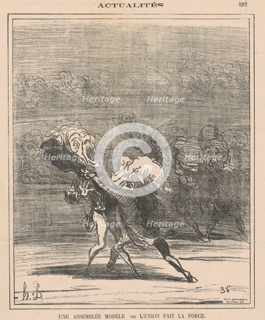 Une assembleé modèle ..., 19th century. Creator: Honore Daumier.