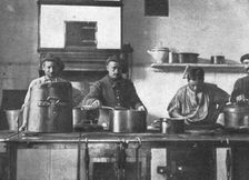 Une base Allemande en Adriatique; A'Achilleion ; nos cuistots preparent..., 1916. Creator: Robert Vaucher