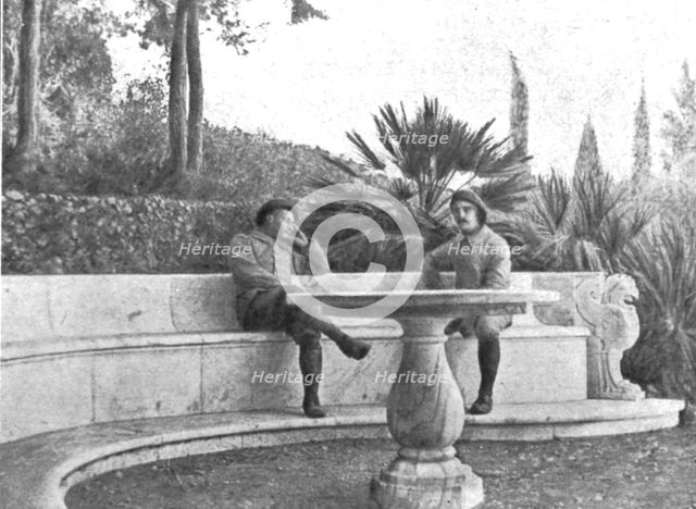''Une base Allemande en Adriatique; dans les jardins de l'Achilleion.', 1916. Creator: Robert Vaucher.