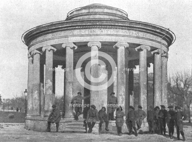 'Une base Allemande en Adriatique: L'occupation de Corfou; nos alpins, qui arrivent..., 1916. Creator: Robert Vaucher.