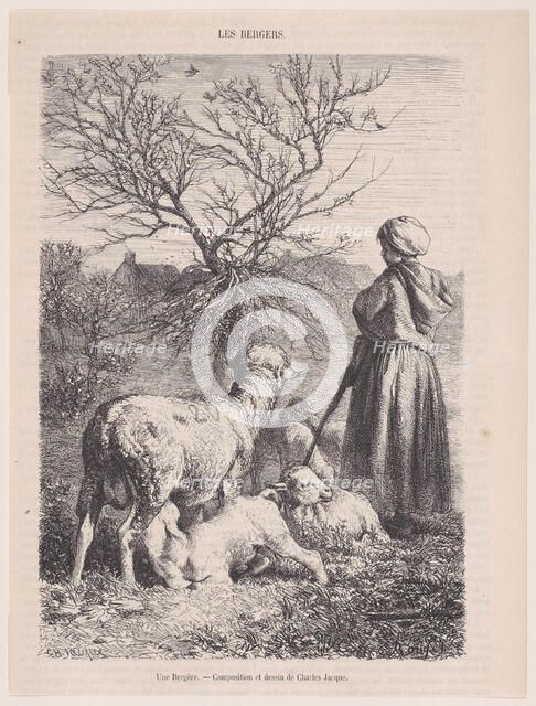 Une Bergère, ca. 1852. Creator: François Rouget.