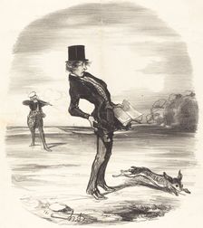 Une charge déplacée, 1845. Creator: Honore Daumier