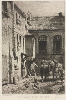 Une Cour à Paris, 1865. Creator: Charles-Émile Jacque (French, 1813-1894)