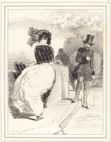 Une de ces mines pudibones, probably c. 1843. Creator: Paul Gavarni