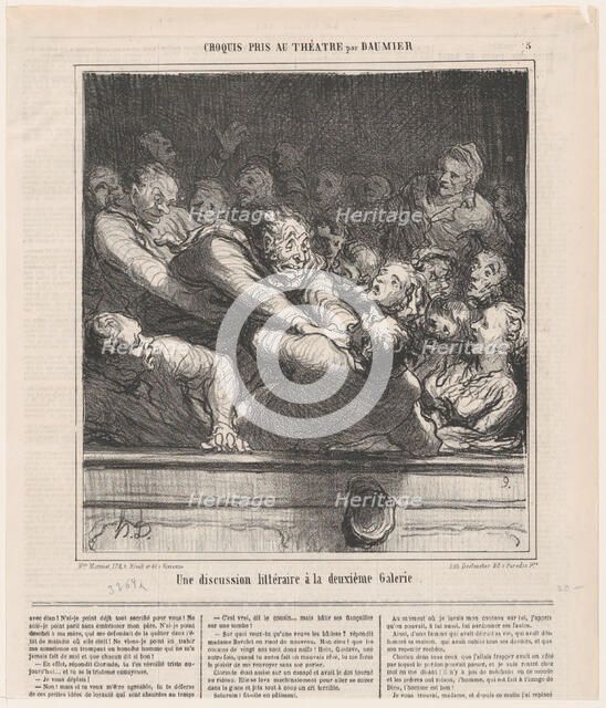 Une discussion littéraire à la deuxième Galerie, 1864. Creator: Honore Daumier.