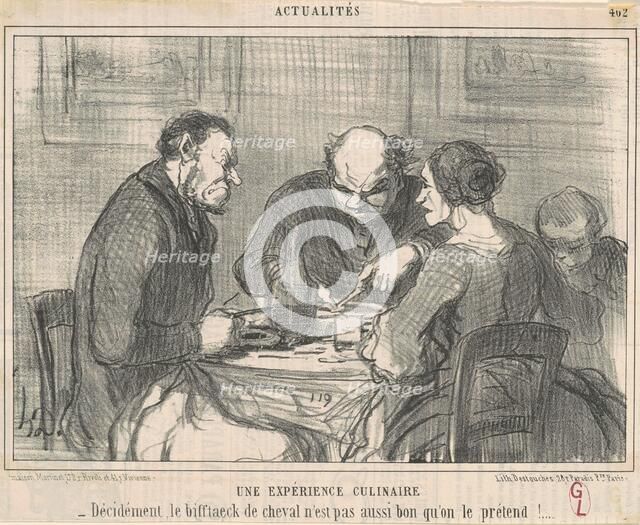Une expèrience culinaire, 19th century. Creator: Honore Daumier.