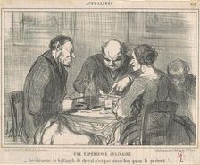 Une expèrience culinaire, 19th century. Creator: Honore Daumier