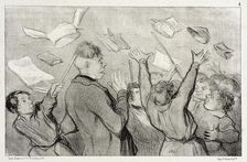 Une Émeute, 1845. Creator: Honore Daumier