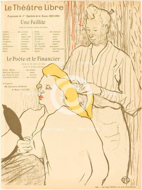 Une Faillite; Le Poète et le financier, 1893. Creator: Henri de Toulouse-Lautrec.