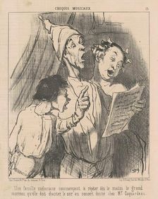 Une famille mélomane ..., 19th century. Creator: Honore Daumier