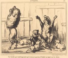 Une famille qui vient d'apprendre qu'il est encore question d'établir un impôt sur les chiens, 1855. Creator: Honore Daumier