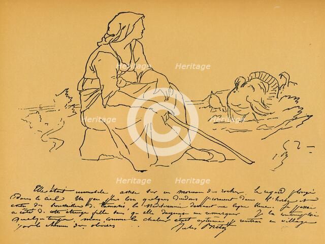 'Une Gardeuse De Dindons', c19th century. Artist: M Breton.