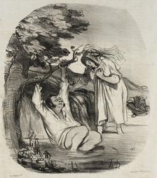 Une Imitation bourgeois du Zéphir de Prudhon, 1847. Creator: Honore Daumier