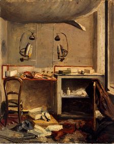 Une loge d'artiste à l'Opéra-Comique, après l'incendie du 15 mai 1887, place Boieldieu, 2ème.. Creator: Henri-Martin Vos