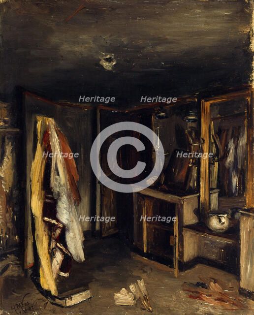 Une loge d'artiste à l'Opéra-Comique, après l'incendie du 15 mai 1887, place Boieldieu, 2ème.. Creator: Henri-Martin Vos.
