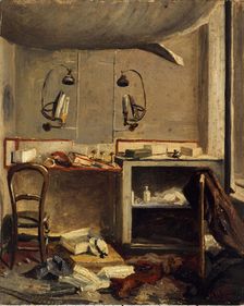 Une loge d'artiste à l'Opéra-Comique, après l'incendie du 15 mai 1887, place Boieldieu, 2ème.. Creator: Henri-Martin Vos