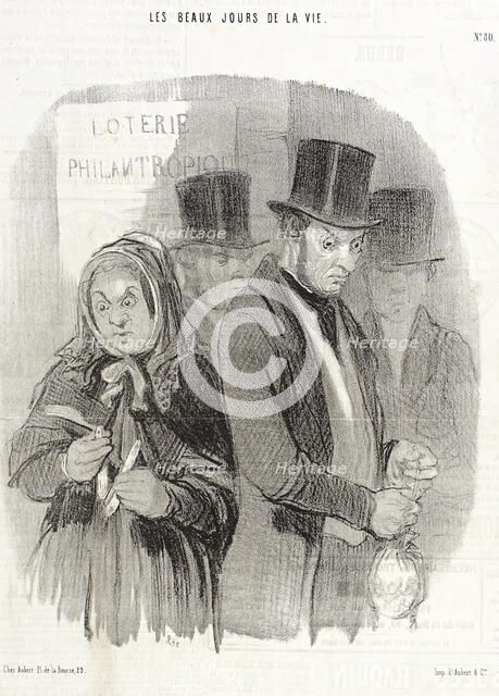 Une Loterie Philantropique., 1845. Creator: Honore Daumier.