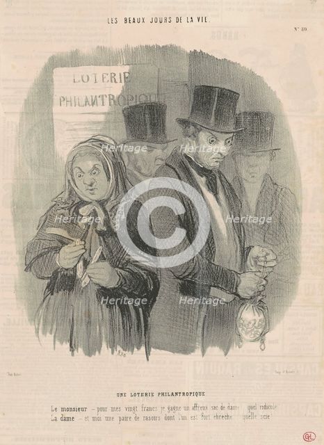 Une loterie philantropique, 19th century. Creator: Honore Daumier.