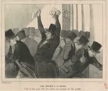 Une Panique a la Bourse, 19th century. Creator: Honore Daumier