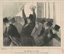 Une Panique a la Bourse, 19th century. Creator: Honore Daumier